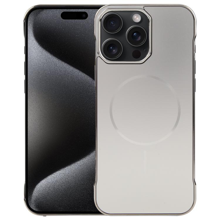 For iPhone 15 Pro Electroplating Frameless Frosted Anti-Glare PC MagSafe Phone Case(Titanium Gray) - free shipping - PMC TechLife - Order now!