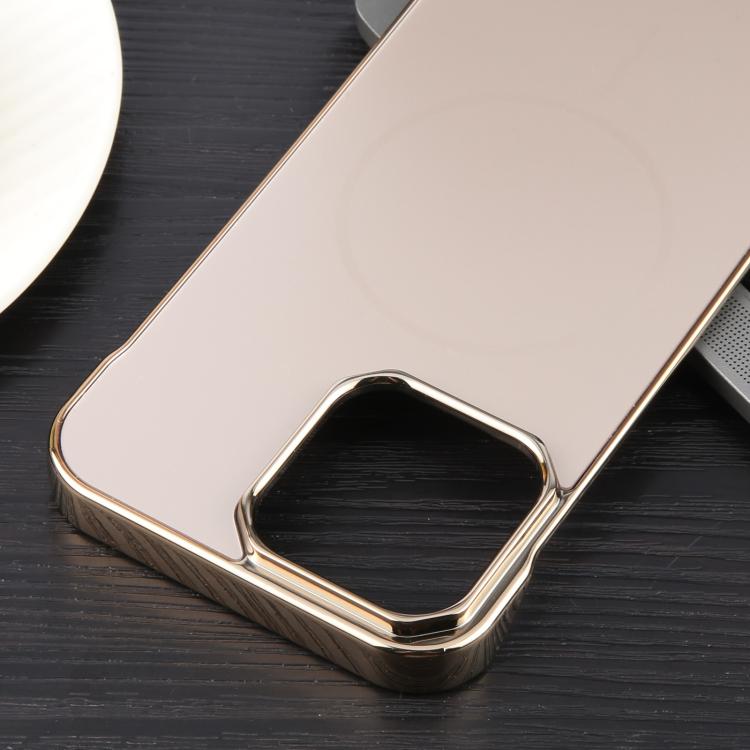 For iPhone 14 / 13 Electroplating Frameless Frosted Anti-Glare PC MagSafe Phone Case(Desert Gold) - free shipping - PMC TechLife - Order now!