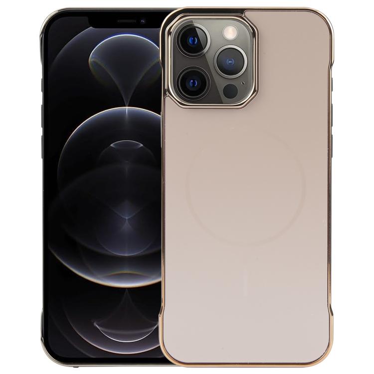 For iPhone 13 Pro Max / 12 Pro Max Electroplating Frameless Frosted Anti-Glare PC MagSafe Phone Case(Desert Gold) - free shipping - PMC TechLife - Order now!