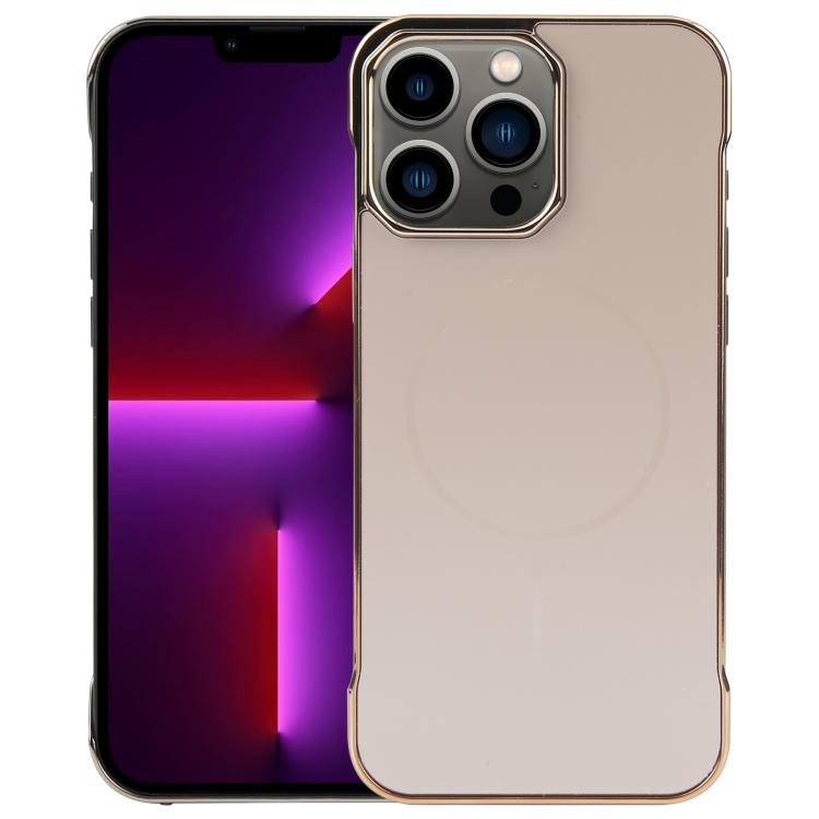 For iPhone 13 Pro Electroplating Frameless Frosted Anti-Glare PC MagSafe Phone Case(Desert Gold) - free shipping - PMC TechLife - Order now!