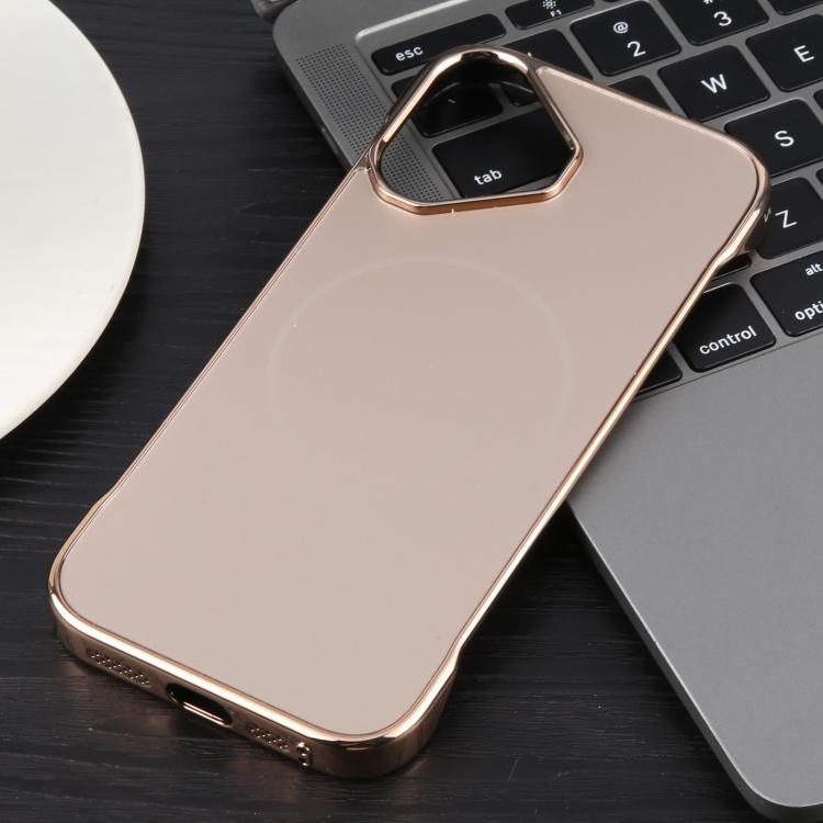 For iPhone 17 Electroplating Frameless Frosted Anti-Glare PC MagSafe Phone Case(Desert Gold) - free shipping - PMC TechLife - Order now!