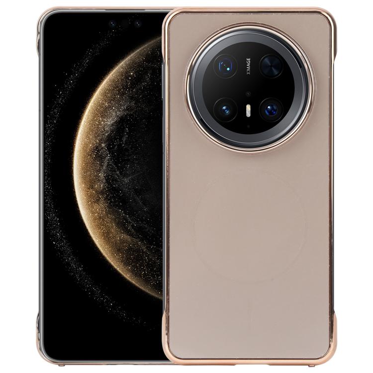 For Huawei Mate 70 Pro Electroplating Frameless Frosted Anti-Glare PC MagSafe Phone Case(Desert Gold) - free shipping - PMC TechLife - Order now!