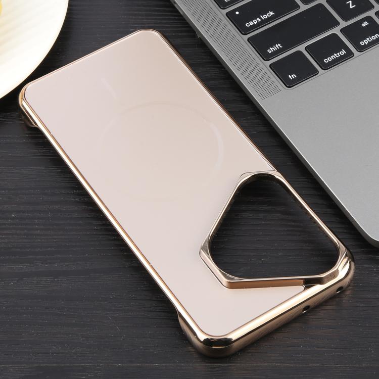 For Huawei Pura 70 Electroplating Frameless Frosted Anti-Glare PC MagSafe Phone Case(Desert Gold) - free shipping - PMC TechLife - Order now!