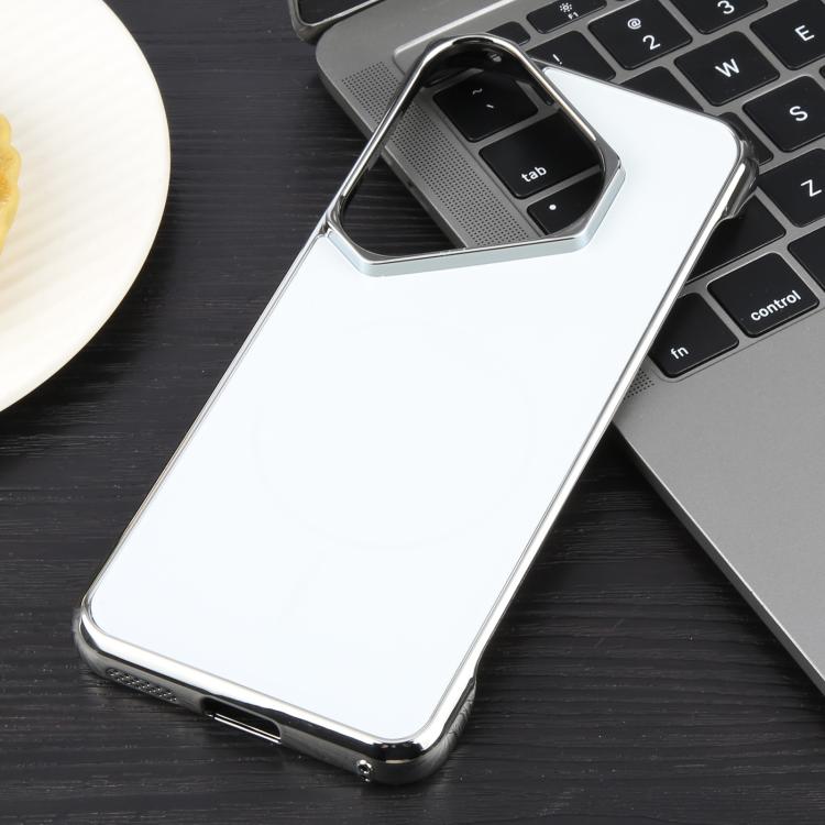 For Huawei Pura 70 Electroplating Frameless Frosted Anti-Glare PC MagSafe Phone Case(Silver White) - free shipping - PMC TechLife - Order now!