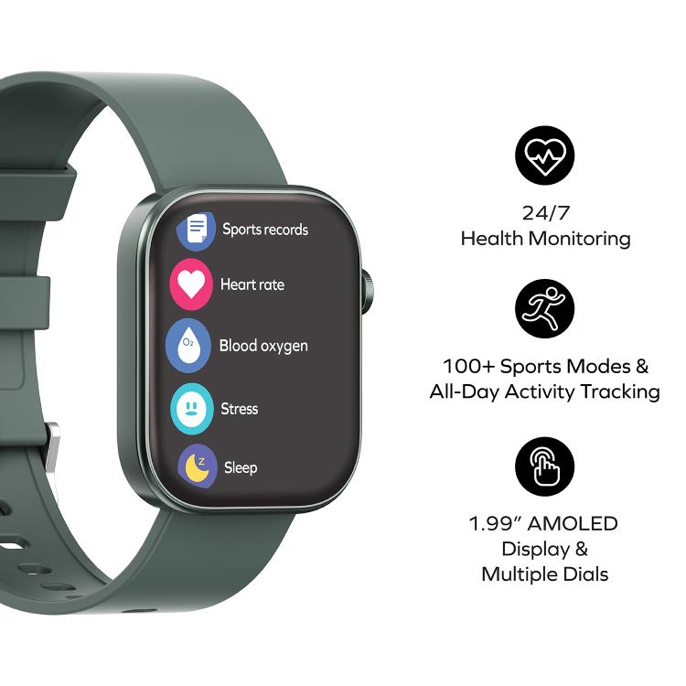 MOMAX SW3S 1.99 inch Screen 3ATM Waterproof Smart Sports Watch(Green) - free shipping - PMC TechLife - Order now!