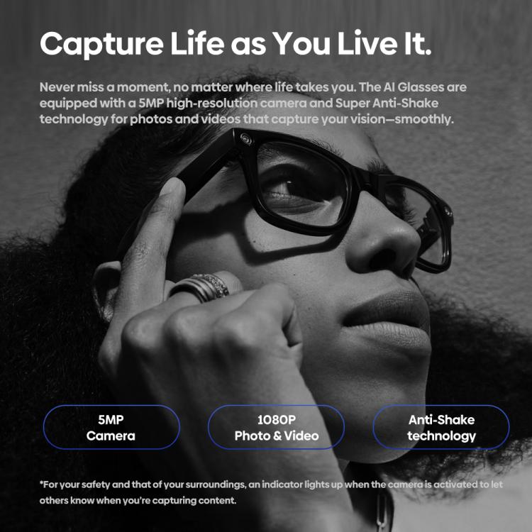 Zeblaze Eyewear AI Shooting Glasses Open-ear Audio AI Assistance(Sunglasses Lenses) - free shipping - PMC TechLife - Order now!