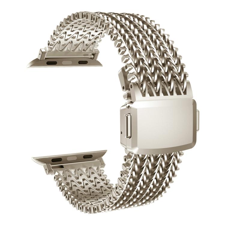 For Apple Watch 46mm / 49mm / 45mm / 44mm Mesh Magnetic Stainless Steel Watch Band(Starlight) - free shipping - PMC TechLife - Order now!