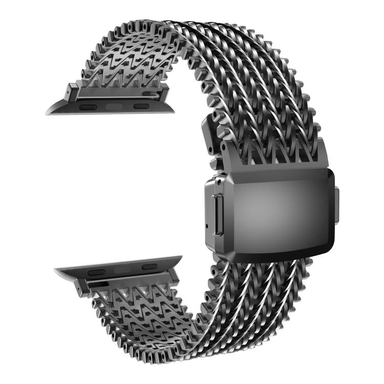 For Apple Watch 42mm / 41mm / 40mm / 38mm Mesh Magnetic Stainless Steel Watch Band(Black) - free shipping - PMC TechLife - Order now!