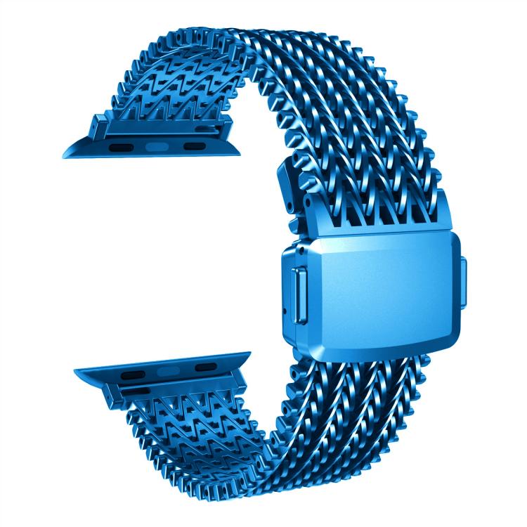 For Apple Watch 42mm / 41mm / 40mm / 38mm Mesh Magnetic Stainless Steel Watch Band(Blue) - free shipping - PMC TechLife - Order now!