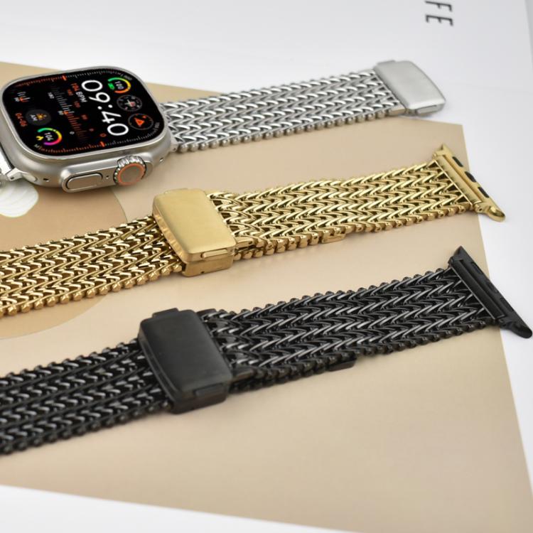 For Apple Watch 46mm / 49mm / 45mm / 44mm Mesh Magnetic Stainless Steel Watch Band(Grey) - free shipping - PMC TechLife - Order now!