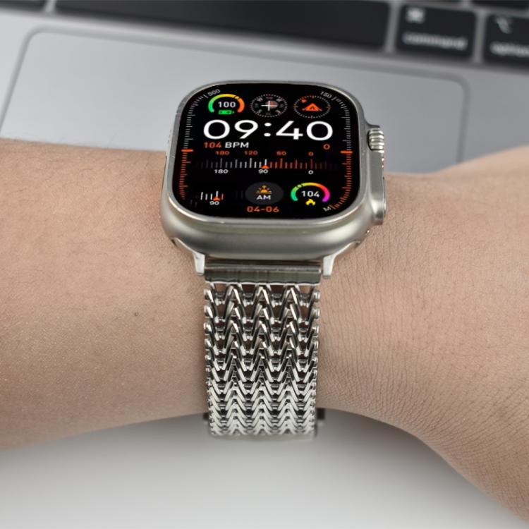 For Apple Watch 42mm / 41mm / 40mm / 38mm Mesh Magnetic Stainless Steel Watch Band(Gold) - free shipping - PMC TechLife - Order now!