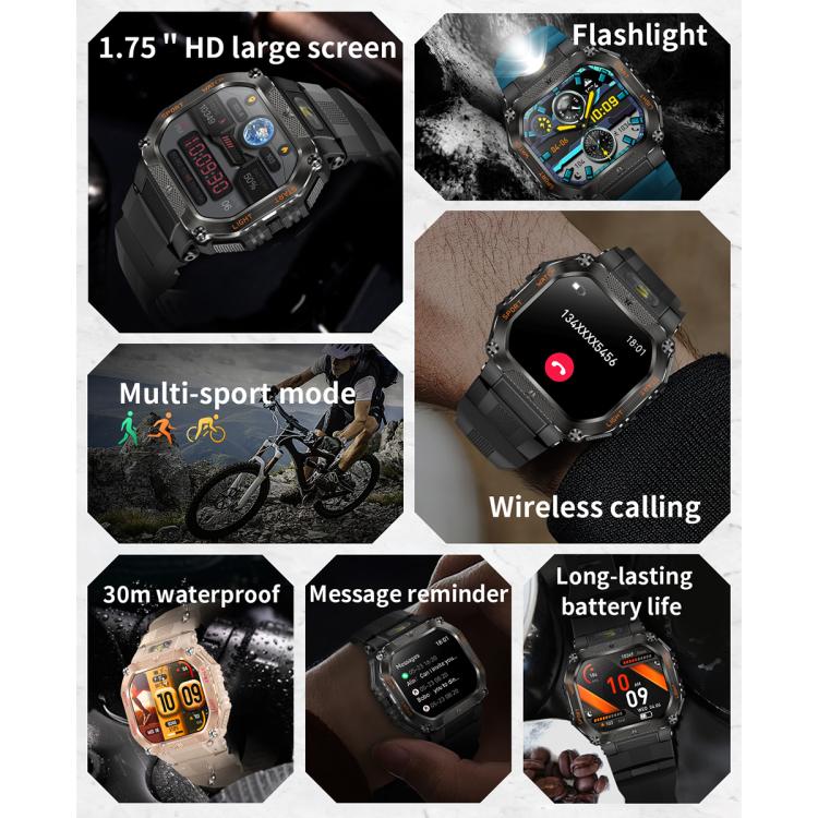 HT34 1.75 inch IPS Screen 3ATM Outdoor Sports BT Smart Watch(Blue) - Smart Watches by PMC TechLife | Online Shopping South Africa | PMC TechLife | Buy Now Pay Later Mobicred