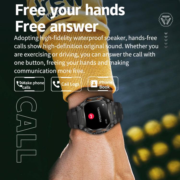 HT34 1.75 inch IPS Screen 3ATM Outdoor Sports BT Smart Watch(Black) - Smart Watches by PMC TechLife | Online Shopping South Africa | PMC TechLife | Buy Now Pay Later Mobicred