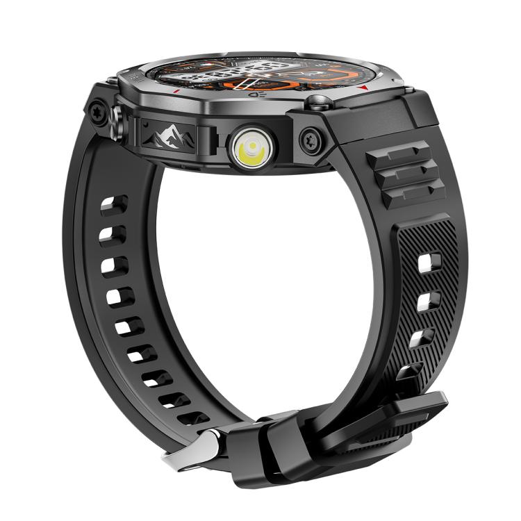 KT85 1.43 inch Screen 5ATM Outdoor Sports Smart Watch with Strong Flashlight(Black) - Smart Watches by PMC TechLife | Online Shopping South Africa | PMC TechLife | Buy Now Pay Later Mobicred