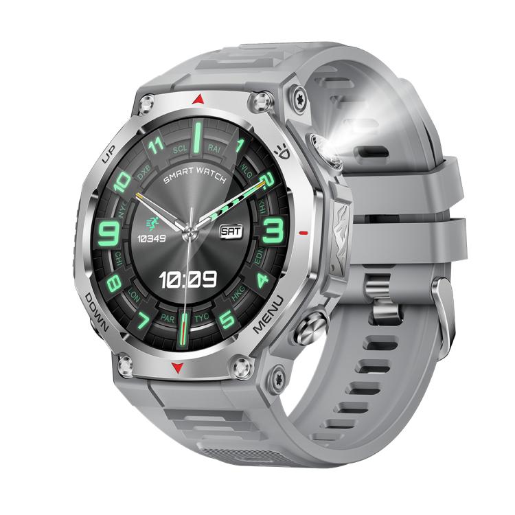 KT85 1.43 inch Screen 5ATM Outdoor Sports Smart Watch with Strong Flashlight(Grey) - free shipping - PMC TechLife - Order now!