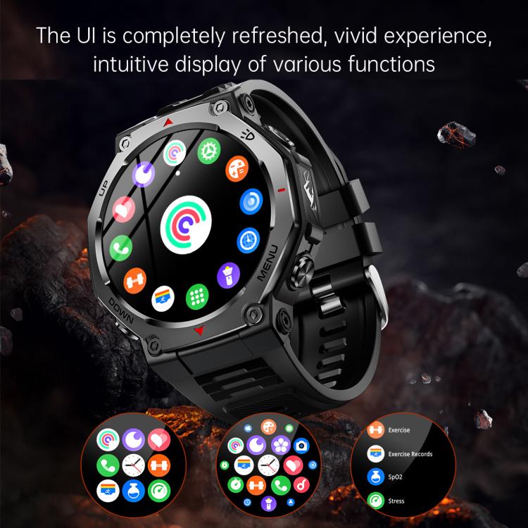 KT85 1.43 inch Screen 5ATM Outdoor Sports Smart Watch with Strong Flashlight(Grey) - free shipping - PMC TechLife - Order now!