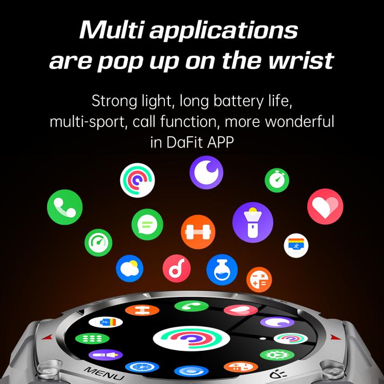 KT85 1.43 inch Screen 5ATM Outdoor Sports Smart Watch with Strong Flashlight(Black) - Smart Watches by PMC TechLife | Online Shopping South Africa | PMC TechLife | Buy Now Pay Later Mobicred