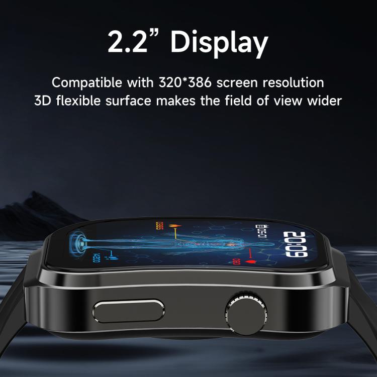 U13 2.2 inch IPS Curved Screen Smart Watch Supports BT Call(Black) - Smart Watches by PMC TechLife | Online Shopping South Africa | PMC TechLife | Buy Now Pay Later Mobicred