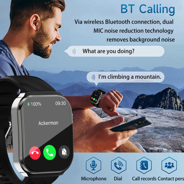 U13 2.2 inch IPS Curved Screen Smart Watch Supports BT Call(Black) - Smart Watches by PMC TechLife | Online Shopping South Africa | PMC TechLife | Buy Now Pay Later Mobicred