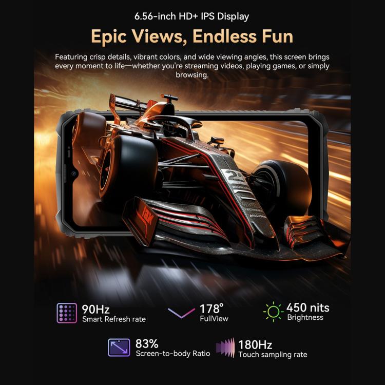 Blackview Oscal Marine 1, 4GB+128GB, 6.56 inch Android 15 Unisoc UMS9230E T615 Octa Core, Network: 4G, OTG, NFC(Orange) - free shipping - PMC TechLife - Order now!