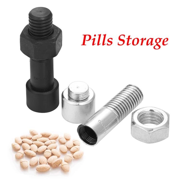 Simulation Spare Tire Screw Capsule Medicine Storage Tank Pill Storage Organizer(Silver) - free shipping - PMC TechLife - Order now!