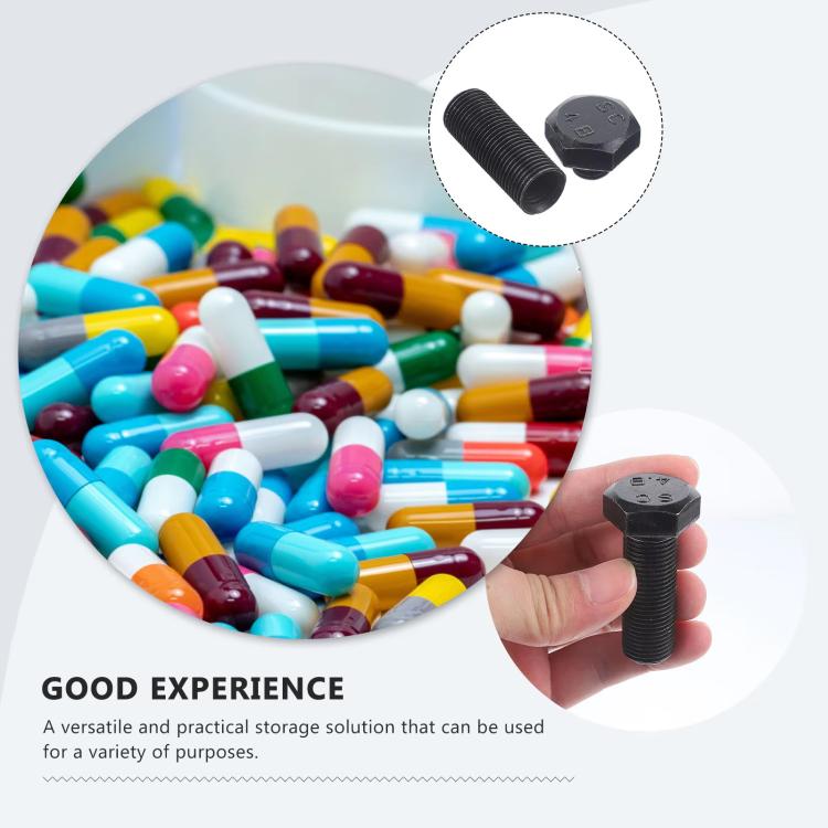 Portable Hexagonal Screw Medicine Storage Tank Pill Storage Box(Silver) - free shipping - PMC TechLife - Order now!