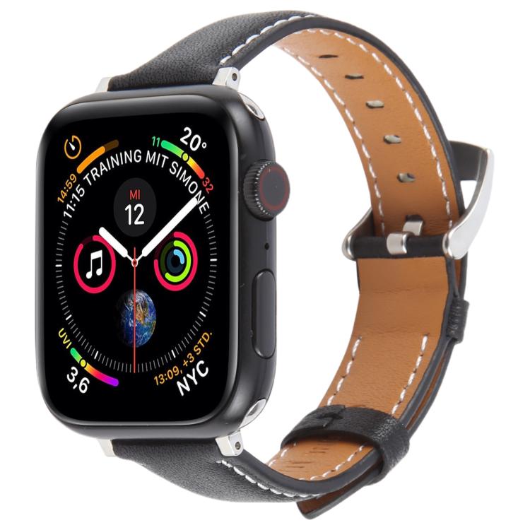 For Apple Watch 46mm / 49mm / 45mm / 44mm Silk Microfiber Leather Watch Band(Black) - Watch Bands by PMC TechLife | Online Shopping South Africa | PMC TechLife | Buy Now Pay Later Mobicred