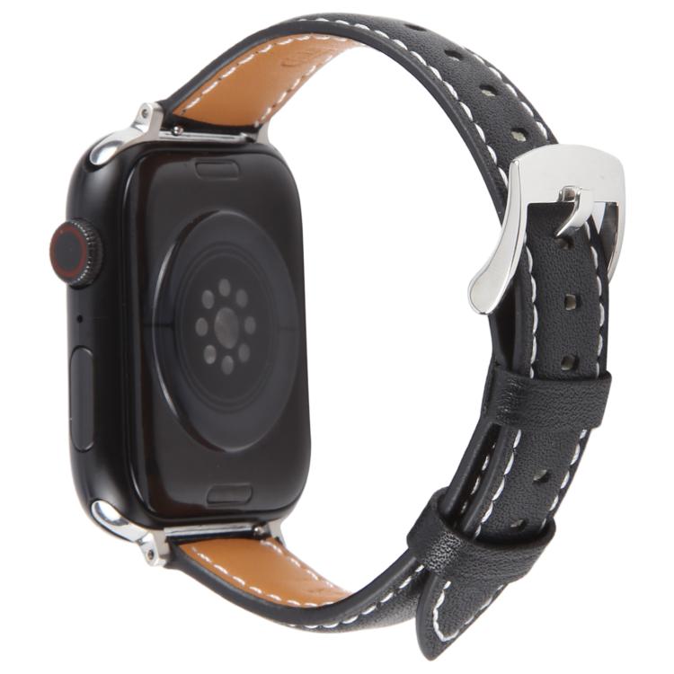 For Apple Watch 46mm / 49mm / 45mm / 44mm Silk Microfiber Leather Watch Band(Black) - Watch Bands by PMC TechLife | Online Shopping South Africa | PMC TechLife | Buy Now Pay Later Mobicred