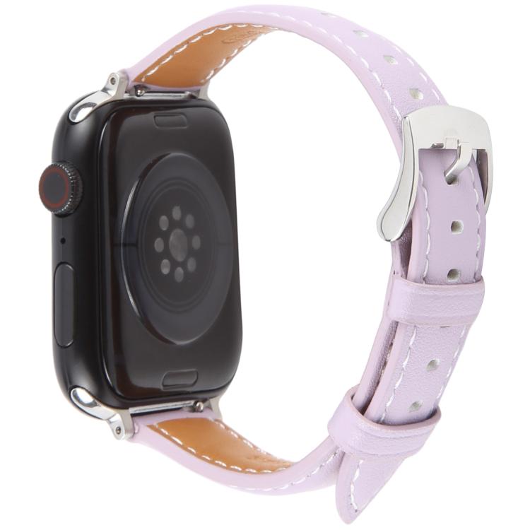 For Apple Watch 42mm / 41mm / 40mm / 38mm Silk Microfiber Leather Watch Band(Purple) - Watch Bands by PMC TechLife | Online Shopping South Africa | PMC TechLife | Buy Now Pay Later Mobicred