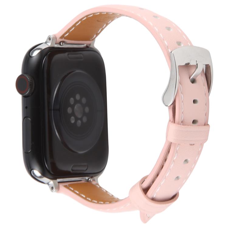 For Apple Watch 42mm / 41mm / 40mm / 38mm Silk Microfiber Leather Watch Band(Pink) - Watch Bands by PMC TechLife | Online Shopping South Africa | PMC TechLife | Buy Now Pay Later Mobicred