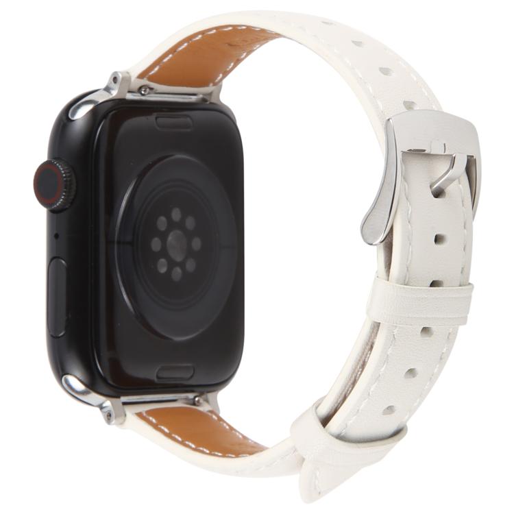For Apple Watch 42mm / 41mm / 40mm / 38mm Silk Microfiber Leather Watch Band(White) - Watch Bands by PMC TechLife | Online Shopping South Africa | PMC TechLife | Buy Now Pay Later Mobicred