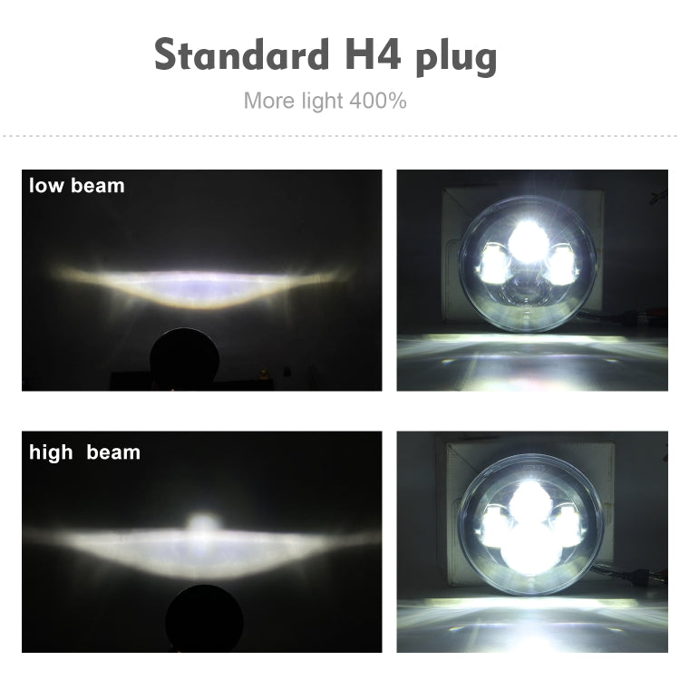 7 inch H4 / H13 DC 9V-30V 4000LM 6000K 40W 7 inch Car Round Shape LED Headlight Lamps for Jeep Wrangler - Work Lights by PMC TechLife | Online Shopping South Africa | PMC TechLife | Buy Now Pay Later Mobicred