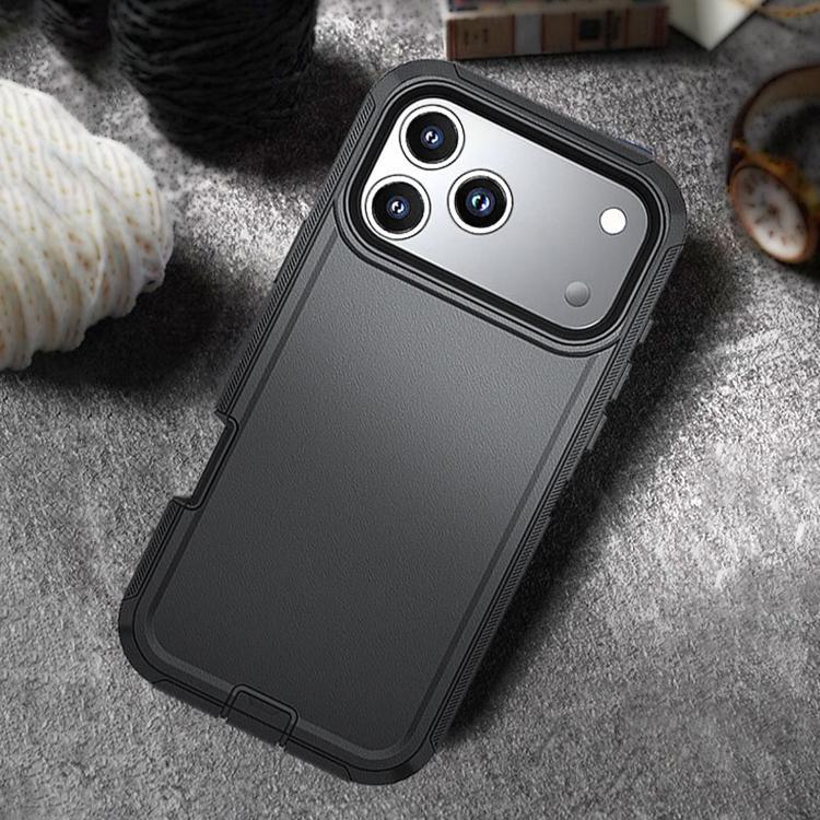 For iPhone 17 Kalebol Shockproof PC Hybrid TPU Phone Case with Back Clip(Black) - free shipping - PMC TechLife - Order now!
