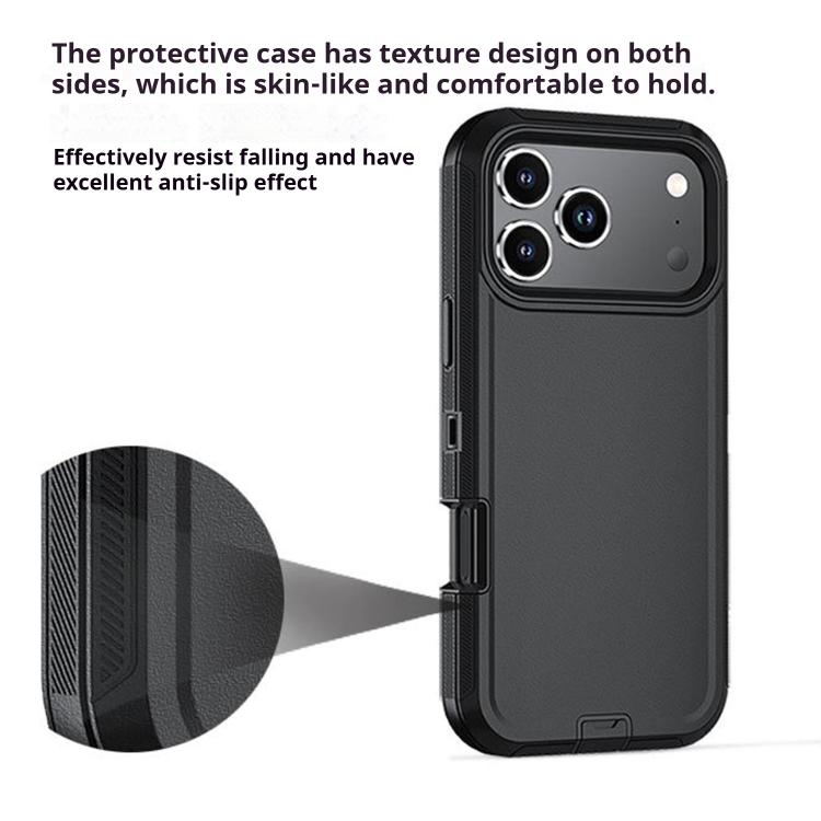 For iPhone 17 Kalebol Shockproof PC Hybrid TPU Phone Case with Back Clip(Black) - free shipping - PMC TechLife - Order now!