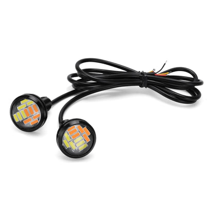 10 PCS 23mm 12LEDs SMD-4014 DC9-80V Motorcycle Eagle Eye Light(White and Yellow Light) - Eagle Eye Lamps by PMC Jewellery | Online Shopping South Africa | PMC Jewellery | Buy Now Pay Later Mobicred