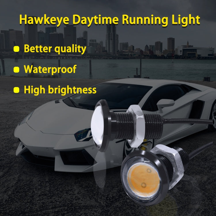 10 PCS 23mm 1.5W DC9-80V Motorcycle Eagle Eye Light Single Lens(Yellow Light) - Eagle Eye Lights by PMC Jewellery | Online Shopping South Africa | PMC Jewellery | Buy Now Pay Later Mobicred