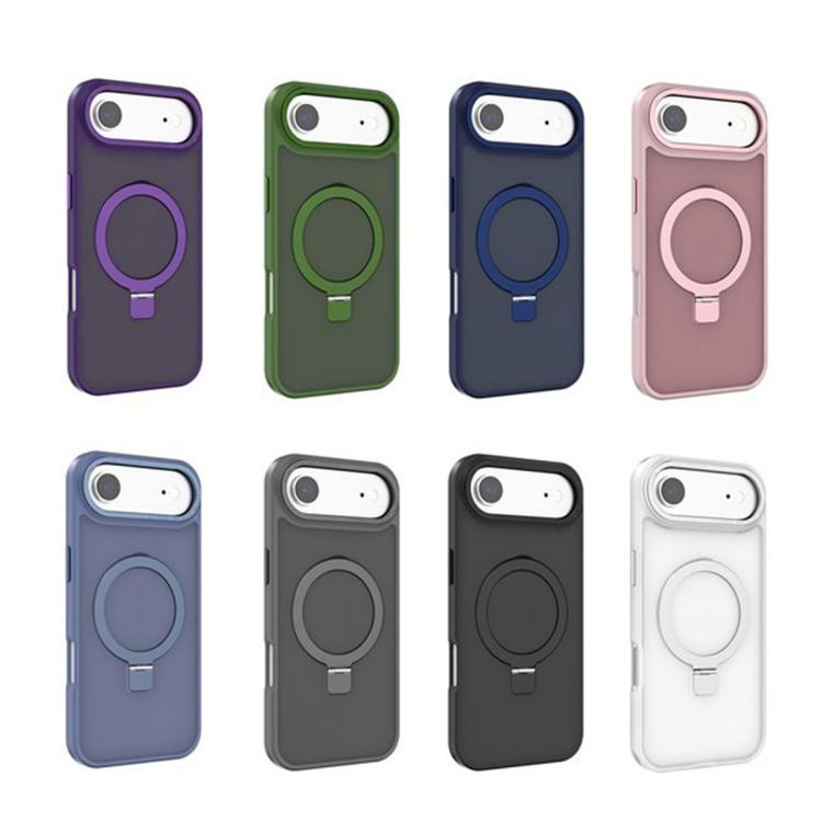 For iPhone 17 Kalebol Metal Lens Frame MagSafe Holder Frosted PC Phone Case(Pink) - free shipping - PMC TechLife - Order now!