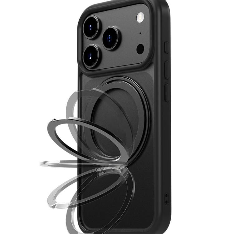 For iPhone 17 Pro Kalebol Frosted MagSafe Holder Acrylic Hybrid TPU Phone Case(Transparent) - free shipping - PMC TechLife - Order now!