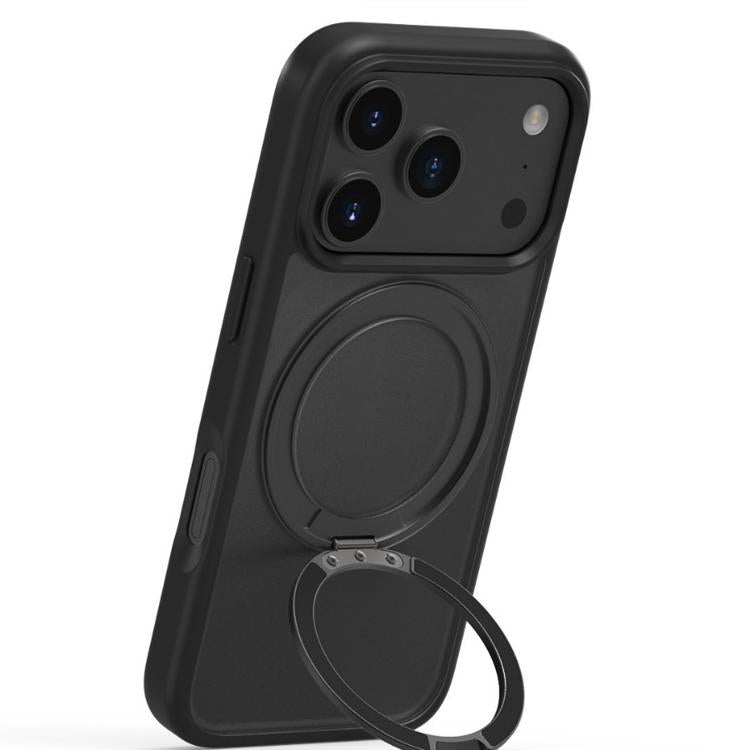 For iPhone 17 Pro Max Kalebol Frosted MagSafe Holder Acrylic Hybrid TPU Phone Case(Navy Blue) - free shipping - PMC TechLife - Order now!