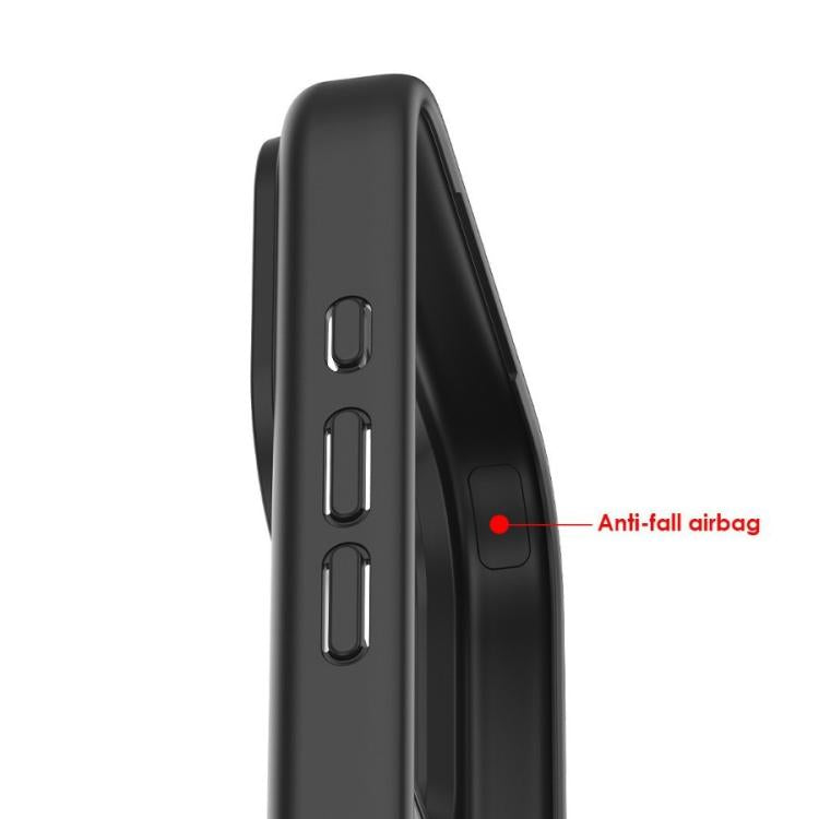 For iPhone 17 Air Kalebol Frosted MagSafe Holder Acrylic Hybrid TPU Phone Case(Black) - free shipping - PMC TechLife - Order now!