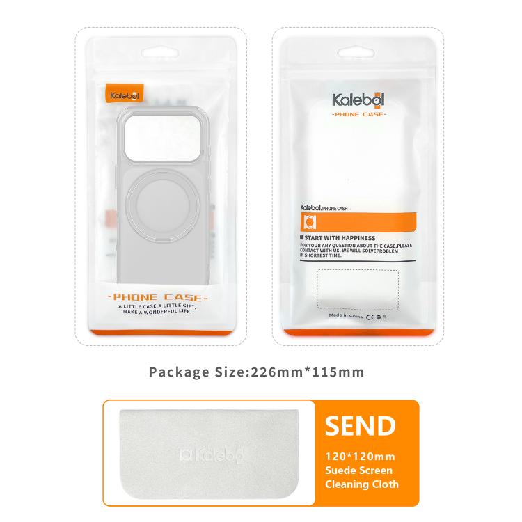 For iPhone 17 Air Kalebol Frosted MagSafe Holder Acrylic Hybrid TPU Phone Case(Black) - free shipping - PMC TechLife - Order now!