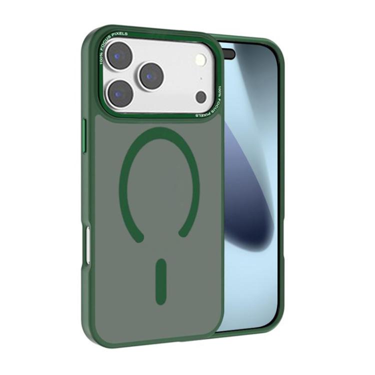 For iPhone 17 Pro Max Kalebol Metal Lens Frame MagSafe Frosted PC Phone Case(Dark Green) - free shipping - PMC TechLife - Order now!