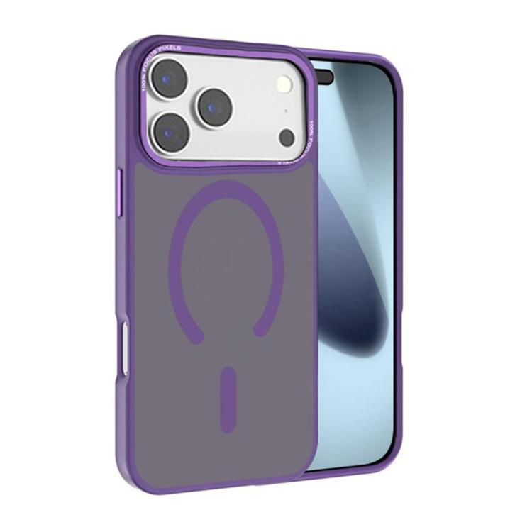 For iPhone 17 Pro Kalebol Metal Lens Frame MagSafe Frosted PC Phone Case(Dark Purple) - free shipping - PMC TechLife - Order now!