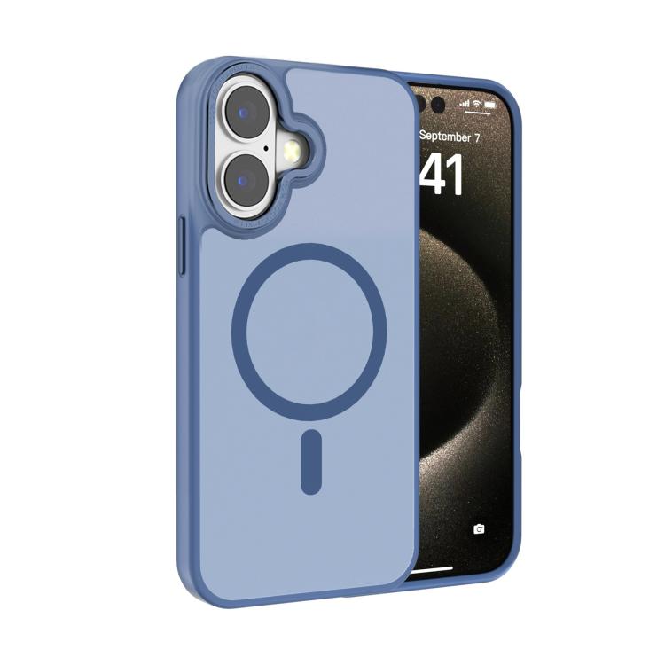 For iPhone 17 Kalebol Metal Lens Frame MagSafe Frosted PC Phone Case(Sierra Blue) - free shipping - PMC TechLife - Order now!
