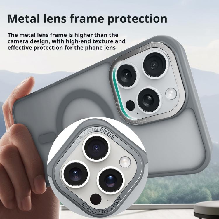 For iPhone 17 Air Kalebol Metal Lens Frame MagSafe Frosted PC Phone Case(Frosted White) - iPhone 17 Air Cases by Kalebol | Online Shopping South Africa | PMC TechLife | Buy Now Pay Later Mobicred