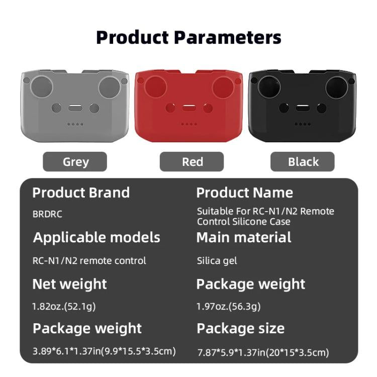 For DJI RC-N2 / RC-N1 BRDRC Remote Control Shockproof Anti-scratch Silicone Case(Black) - free shipping - PMC TechLife - Order now!