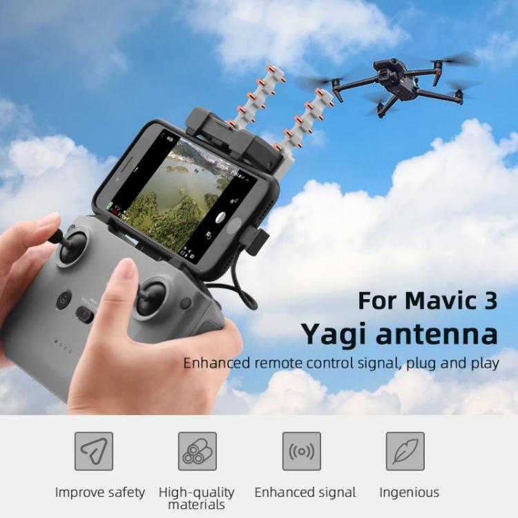 For DJI Mavic 3 / Air 2 / Air 2S / Mini 2 BRDRC Remote Controller Copper Yagi-Uda Antenna Signal Enhancer(Black) - free shipping - PMC TechLife - Order now!