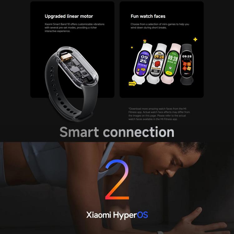 Original Xiaomi Smart Band 10, 1.72 inch AMOLED Screen 5ATM Waterproof Smart Watch, Support Blood Oxygen / Heart Rate Monitor(Black) - free shipping - PMC TechLife - Order now!