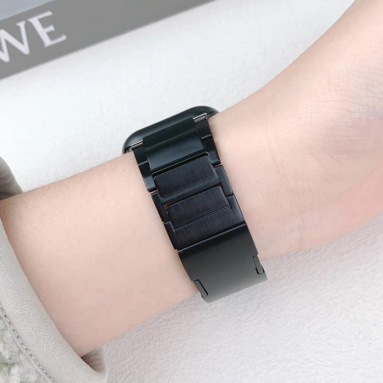 For Apple Watch 42mm / 41mm / 40mm / 38mm Tri-beads Side-detachable Buckle Stainless Steel Watch Band(Black) - free shipping - PMC TechLife - Order now!