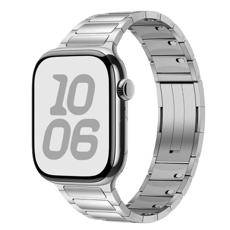 For Apple Watch 42mm / 41mm / 40mm / 38mm Tri-beads Side-detachable Buckle Stainless Steel Watch Band(Silver) - free shipping - PMC TechLife - Order now!